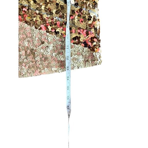 Belle G Jolene Gold Sequin Short V Neck Golden Dress - Picture 5 of 8